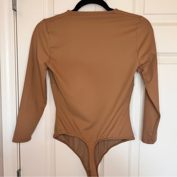 Intimately Free People Brown Neutral Long Sleeve Thong Bodysuit. Women’s Small - Picture 4 of 8